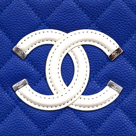 シャネル CHANEL キャビアスキン フィリグリー バニティ 2WAY チェーン ショルダーバッグ ブルーxレッド eit1167