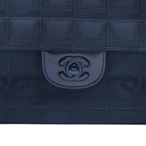 シャネル CHANEL ニュートラベルライン チョコバー チェーン ショルダーバッグ ブラック eit1169