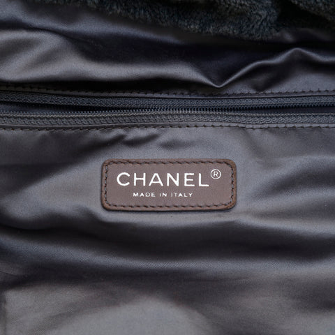 シャネル CHANEL 2WAY ボアバック チェーン トート  ショルダーバッグ グレー eit1181