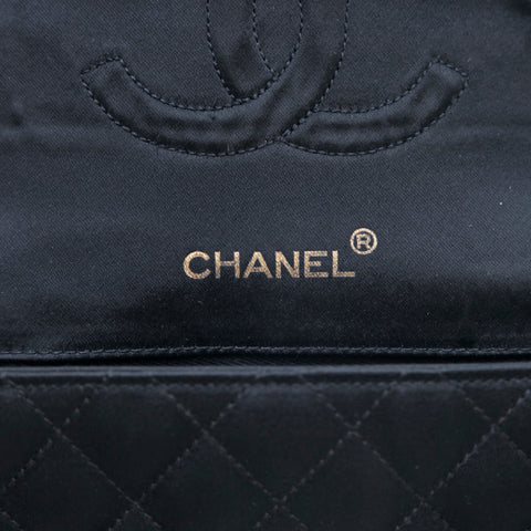 シャネル CHANEL サテン ショルダーバッグ ナイロン ブラック eit1220