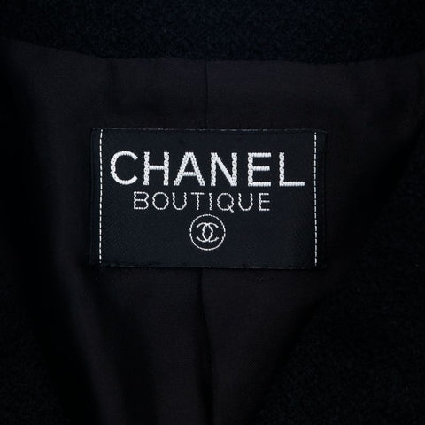 Chanel Coco Button Cashmere Setup Suit Logo Cashmere Silk Suit Black eit1230