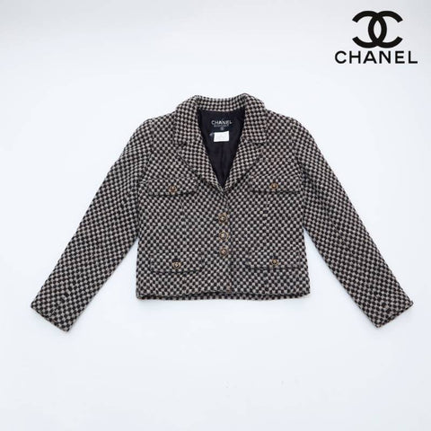 シャネル CHANEL ブルゾン ココボタン ツイード ジャケット ウール ...