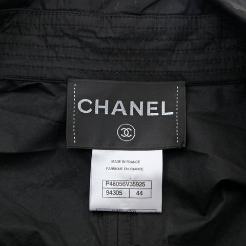 Chanel coco bouton long veste coton noir eit1290