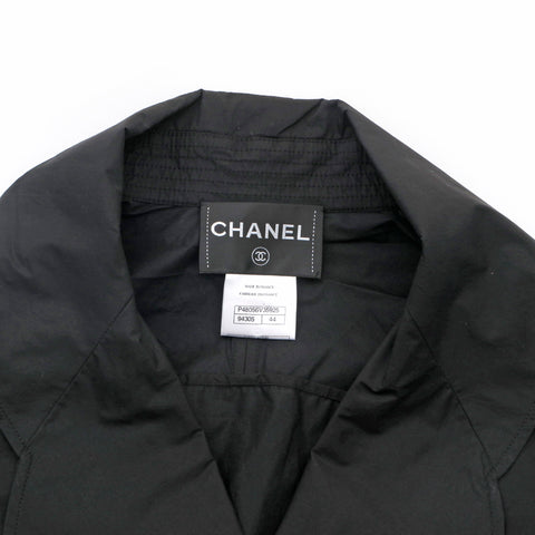 Chanel Coco Button Long Jacket Cotton Black eit1290