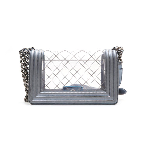 Chanel Chanel Boy Chanel Clear Chain Bag de la chaîne PVC Silver EIT1311