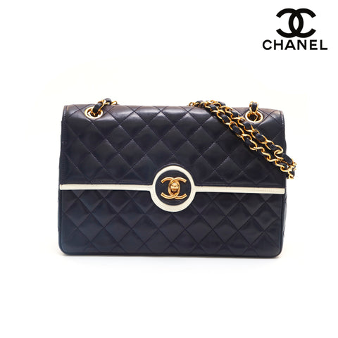 シャネル CHANEL マトラッセ チェーン ショルダーバッグ ネイビー eit1318