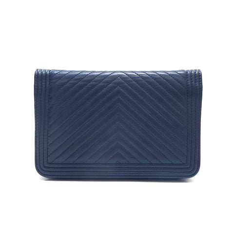 Chanel Lambin Matelasse Diana Sac à épaule de la chaîne Navy EIT1387