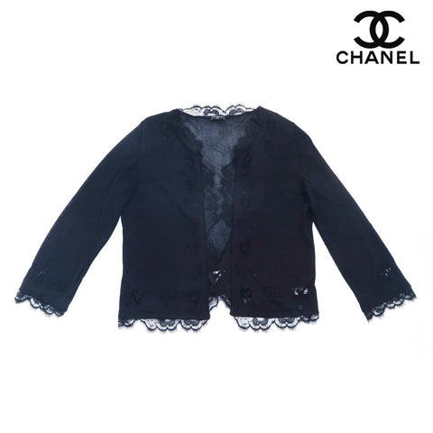 シャネル CHANEL レース カーディガン ブラック eit1404